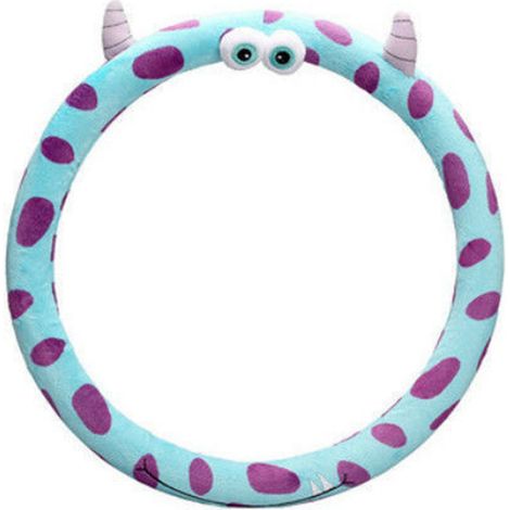 (Exklusiv in Südostasien erhältlich) Niedlicher und kreativer Plüsch-Lenkradbezug mit kleinem Monster-Muster, ideal für alle Jahreszeiten, klassischer Stil für Frauen. (1/5)