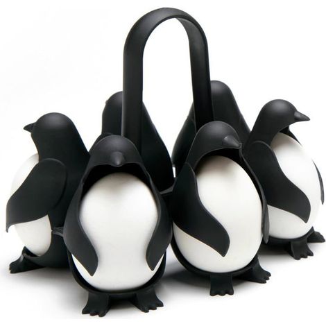 Ecleanfy - Cuiseur à œufs - Support pour cuiseur à œufs en forme de pingouin - Peut contenir 6 œufs pour une cuisson et un rangement faciles. (1/5)