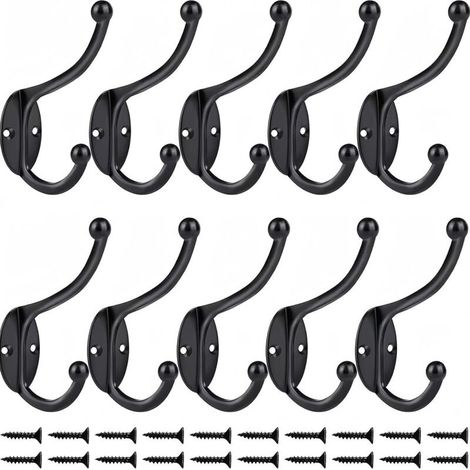 10 Pcs Rétro Crochet Patère Porte Manteau Mural Vintage Crochet de Porte Métal pour Salle de Bain Cuisine Chambre Entrée (1/5)
