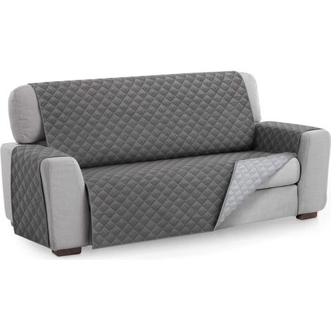 Ecleanfy - Housse de Canapé 3 Places - Réversible Rembourrée, Antigriffes/Animaux, Universelle 160 cm (Gris) (1/5)