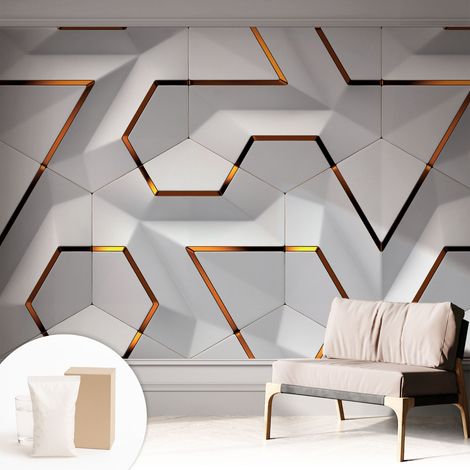 Carta Da Parati Non Tessuto - Di Alta Qualità Per Il Soggiorno La Cucina - Tendenze Moderne - Vlies Ecologico Modelli tridimensionali 312x219 cm (1/5)