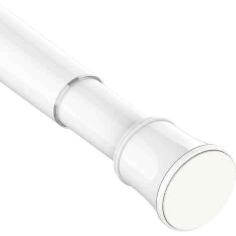 Tringle à rideau télescopique - 1 pièce - Acier blanc - Réglable sans perçage 48-70 cm - Salon salle de bain dressing - Blanc (1/5)