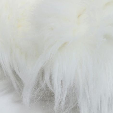 Tapis de salon doux en peluche blanc 190x70cm (1/4)
