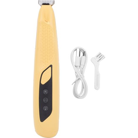 Tondeuse à pattes de chien avec lumière LED, tondeuse électrique rechargeable pour toilettage des pieds et des poils de petite surface, jaune (1/5)