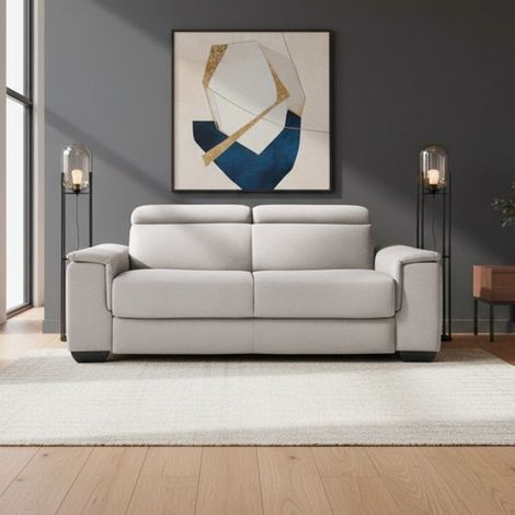 Divano letto colore grigio chiaro Mercurio 3 posti 210x94x90H