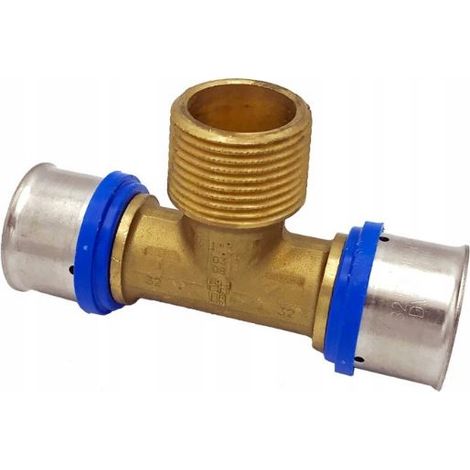 Conexión en T PEX 26 x 3/4 x 26 GZ prensada RADOPRESS (1/3)