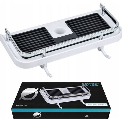 Étagère cosmétique réglable pour cabine de douche, installation sans perçage (1/5)