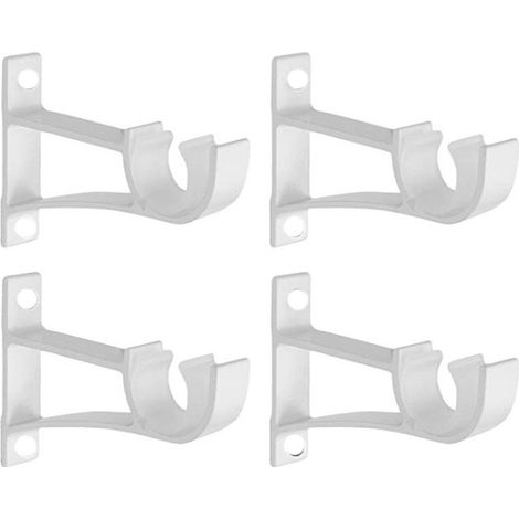 CSPARKV - Soportes para barra de cortina de aleación de aluminio, paquete de 4, para paredes, color blanco