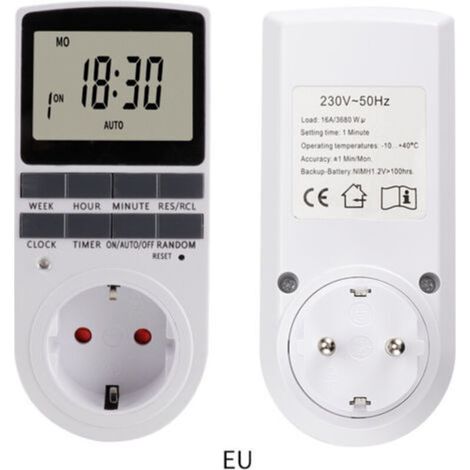 (2 Pack) Digital Programmable Outlet with Countdown Timer Daily/Weekly Digital Timer Programmable Electrical Socket with LCD Screen and Anti-theft Random Mode (1/4)