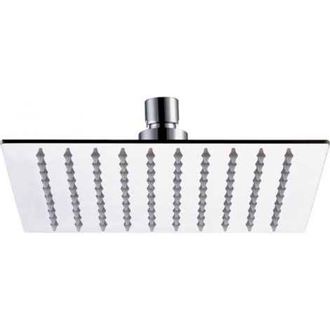 Soffione Doccia In Acciaio Quadrato 4" 10cm Attacco Standard Snodato Orientabile