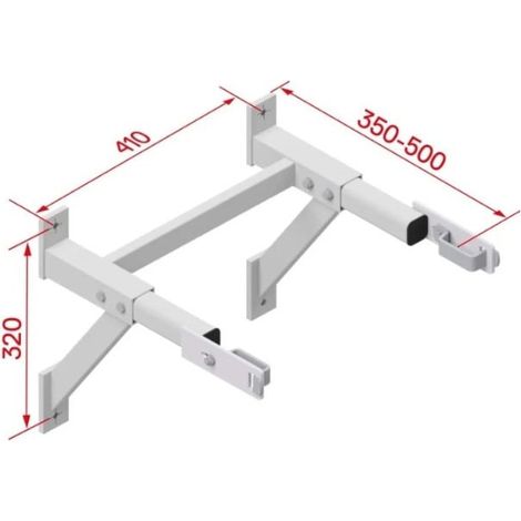 HYMER - Console murale réglable pour échelle à crinoline - Longueur déployée 0,8 m