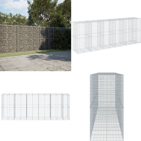 vidaXL Panier gabion avec couvercle 550x100x200 cm fer galvanisé (1/5)