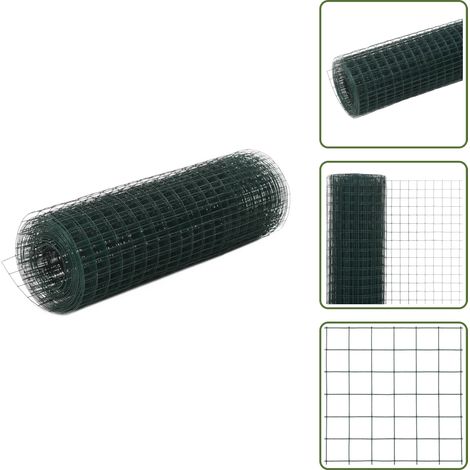 vidaXL Grillage acier avec revêtement en PVC 25x0,5 m vert (1/5)