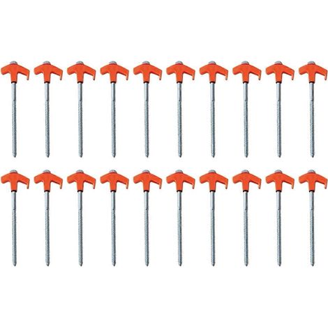 Kit de 20 vis de fixation pour piquets de tente et souches d'arbres pour terrasse (orange) (1/5)