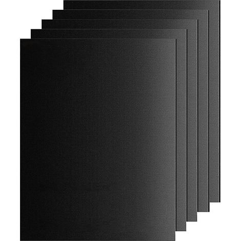 Lot de 5 tapis de cuisson pour barbecue - 40 x 33 cm - Revêtement en téflon, sans PFOA, antiadhésifs (1/5)