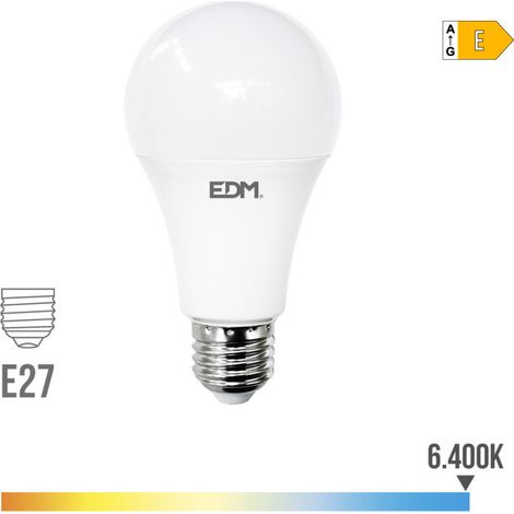 Standard-EDM-LED-Glühbirne E27 24 W 2700 lm 6400 K Kaltlicht Ø7 x 13,6 cm (1/3)