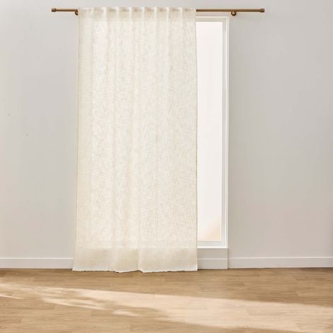 Rideau à Passants Effet Lin "Igor" 140x260cm Naturel (1/5)