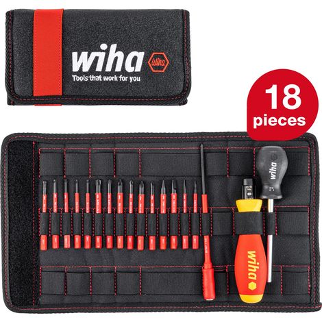 Wiha torque key screwdriver set TorqueVario-S electric (36791) mixed 19 pcs. 0.8-5.0 Nm incl.folding bag slotted/cross/PlusMinus/TORX