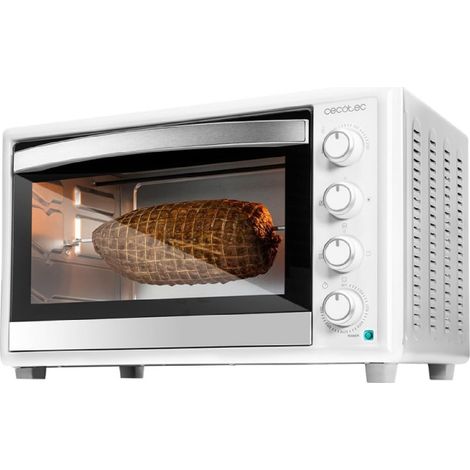 Cecotec Forno Convezione da tavolo da 46 litri Bake&Toast 4600 White Gyro. 2000 W, luce interna, 12 funzioni, temperatura fino a 230°, porta a doppio vetro, include Rustitore girevole
