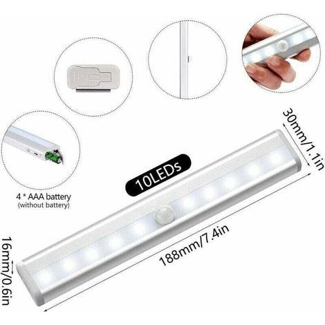 Set di 2 lampade LED, sensore di movimento interno, illuminazione per armadio, 10 (1/3)