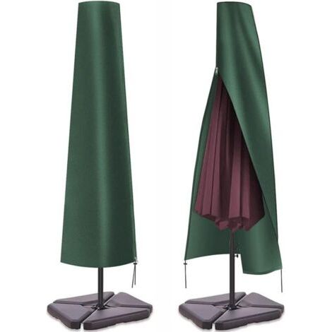 Housse de protection pour parasol jusqu'à 3 m de large housse de parasol housse de protection imperméable pour parasol, résistant aux intempéries, anti-UV, coupe-vent et anti-neige ver (1/5)