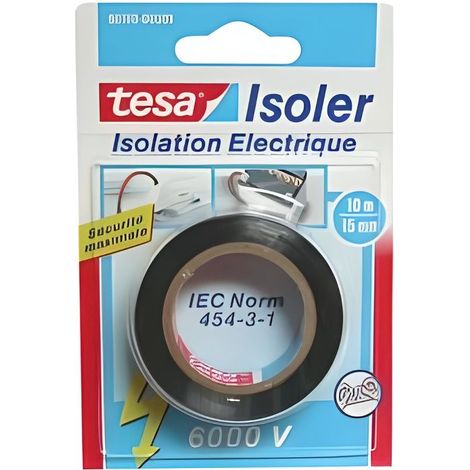 TESA Ruban Adhésif Isolation électrique - 10m x 15mm - Rouge