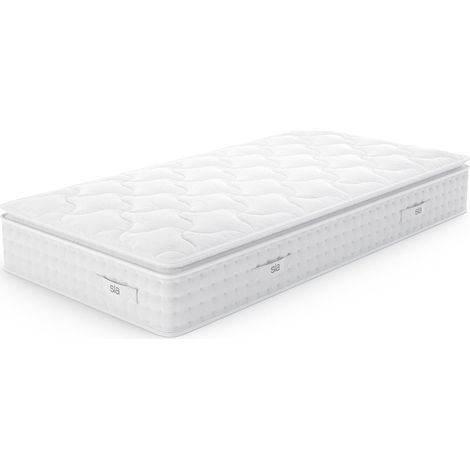 Matelas en mousse mémoire de forme. latex & ressorts ensachés blanc HYBRIDE PREMIUM CLOUD (1/5)