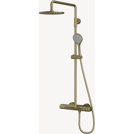 Columna termostática de ducha y bañera en oro cepillado - Grosa