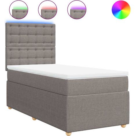 Maison Exclusive - Cama box spring con colchón tela gris taupe 10