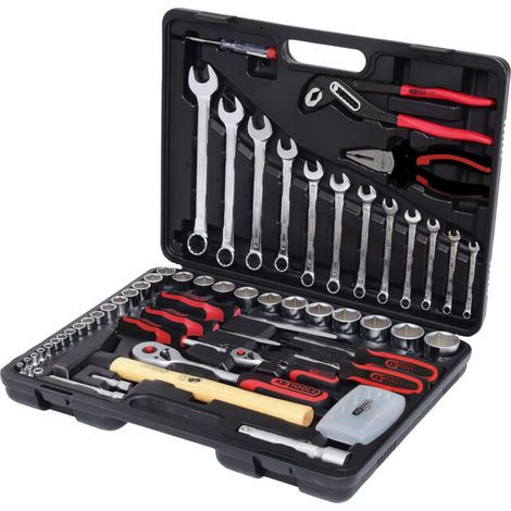 Kstools – Coffret multi-outils 88 pcs – Acier chromé vanadium – Pour travaux intensifs – Cliquet réversible 1/4' et 1/2' – Douilles 4-28 mm