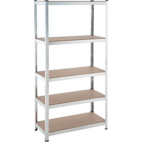 Estexo – Étagère de rangement zinguée 180x90x40 cm – Charge max 350 kg – 5 niveaux – Métal galvanisé pour atelier et sous-sol