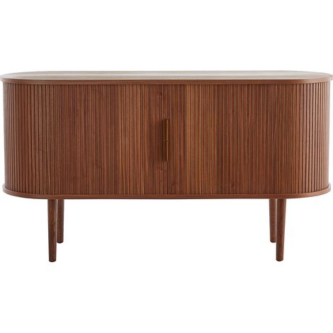 Credenza vintage in legno scuro noce 2 ante scorrevoli L138 cm EPIC
