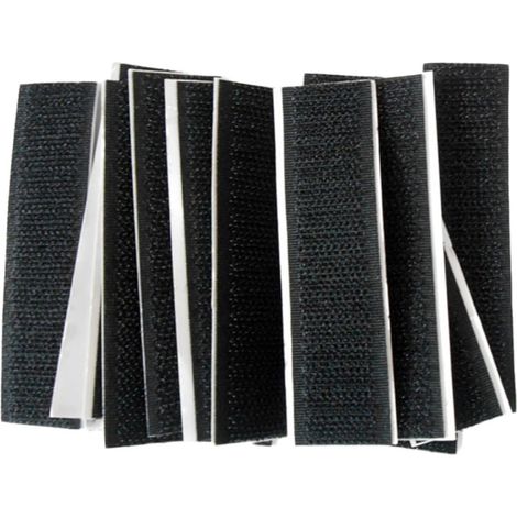 20 Pièces Ruban Auto-agrippant Adhésif Imperméable Noir 2x12cm (1/5)