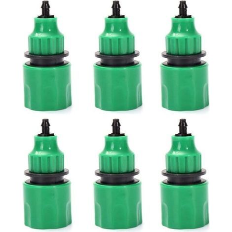 Tuyau d'arrosage tuyau un sens adaptateur robinet raccord raccord pour irrigation Lot de 6 (1/4)