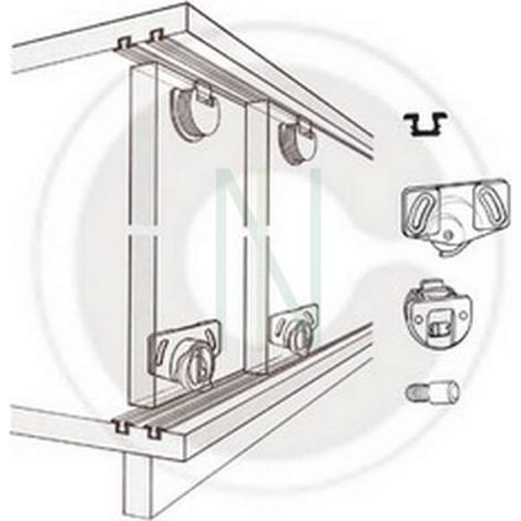 Guide plastique OMGE pour portes coulissantes art 25121 rails couleur marron