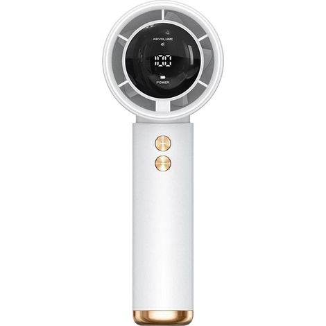 Ventilateur portable,turbine à grande vitesse,écran LED,Moteur triphasé,36 dB silencieux,Matériau AB,Accueil, Voyages,Blanc (1/5)