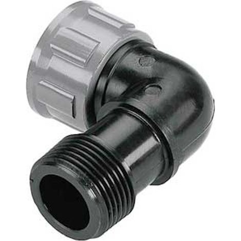 Gardena – Coude 90° MF 26x34 pour raccord rapide – Système d'écrou pour montage facile – Raccord coude pour électrovannes