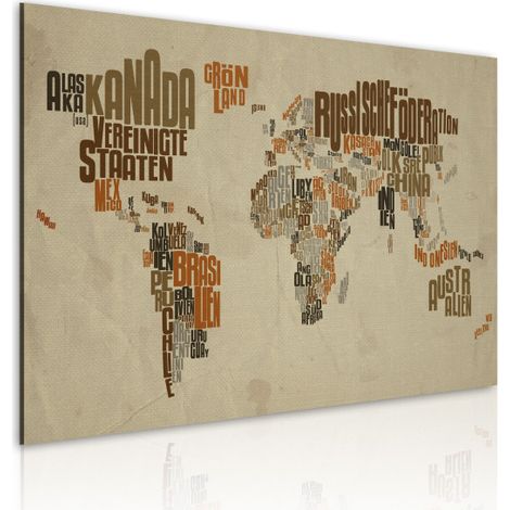 Tableau Imprimé "Carte du Monde en Allemand" 40 x 60 cm (1/2)