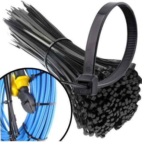 Bridas para cables de 2,5 x 100 mm, 100 unidades. Bridas para cables, negras, cortas. (1/5)
