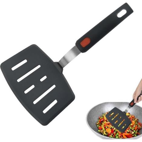 Spatule en silicone antiadhésive,Spatule à poisson Large spatule fendue pour ustensiles de cuisine, steak, pizza, spatule à omelette (1/3)