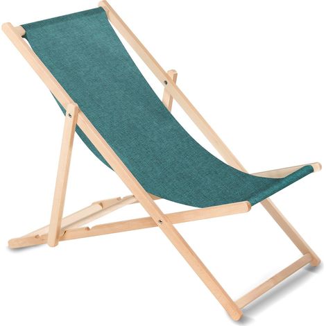 Green Blue GB183M Tumbona Clásica Plegable Ajustable de Madera Melange (Melange - Turquesa) (1/2)