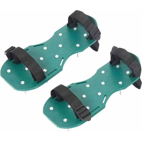 Aérateur de pelouse, chaussures de jardin fermées, chaussures pour aérateur de pelouse, aérateur de pelouse et outil de décompactage, chaussures à crampons pour jardin ou cour