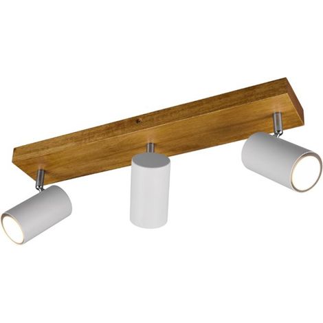 Spot plafond MARLEY orientable 3xGU10 blanc bois Trio (1/3)