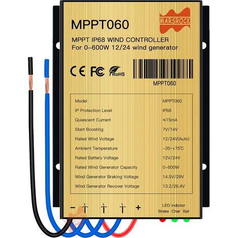 Contrôleur d'éolienne, Gestion automatique de la charge, Conception étanche (1/5)