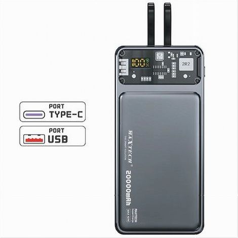 Trade Shop - Copy Of Power Bank 10000 Mah 2 Usb Batería Externa Portátil Cargador Maxtech Pa-tm014 -
