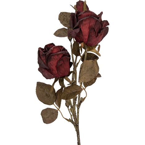 Rose Artificielle Branche Décorative en Plastique pour Intérieur Rouge 12 x 12 x 70 cm - PANGIVO (1/2)