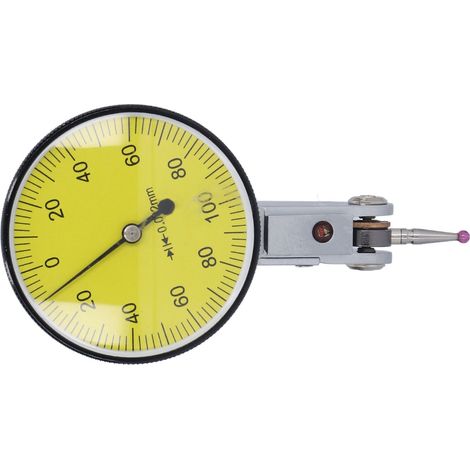 Indicateur à cadran en acier inoxydable, 0 à 0,2 mm, à effet de levier, antichoc, avec sonde en rubis (1/5)