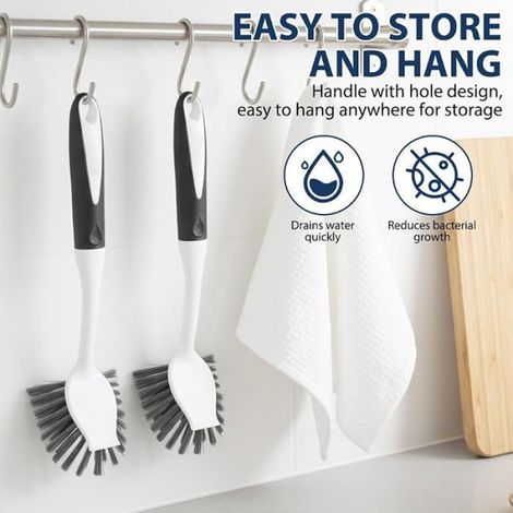 Brosse à Vaisselle,Lot de 2 Home Brosse Vaisselle Cuisine à Dureté Forte pour Salissures Lourdes Lot de 2 Pièces Bnc (1/5)