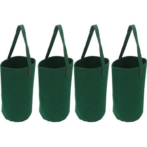 Jeffergarden 4Pcs sacs de culture inversés suspendus pour tomates et fraises, sacs de floriculture, sacs de semis, verts (1/5)
