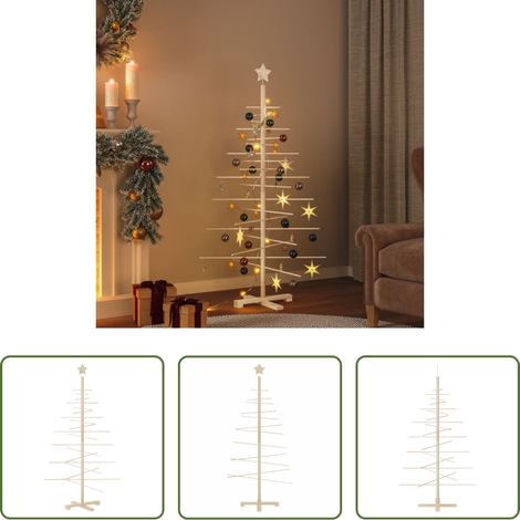 Décoration de Noël - Arbre de Noël en bois pour décoration 150 cm bois massif de pin (1/5)